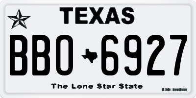 TX license plate BBO6927