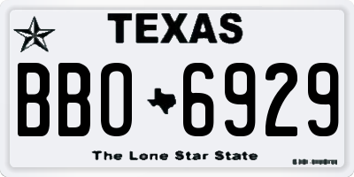 TX license plate BBO6929