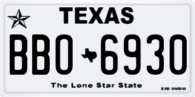 TX license plate BBO6930