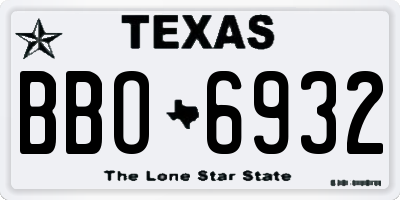 TX license plate BBO6932