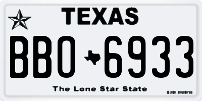 TX license plate BBO6933