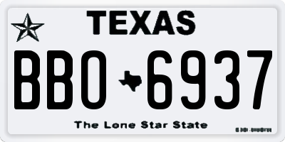 TX license plate BBO6937
