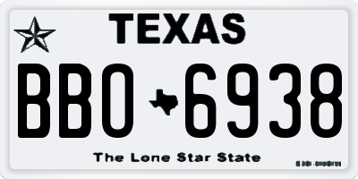 TX license plate BBO6938