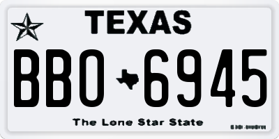 TX license plate BBO6945