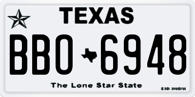 TX license plate BBO6948