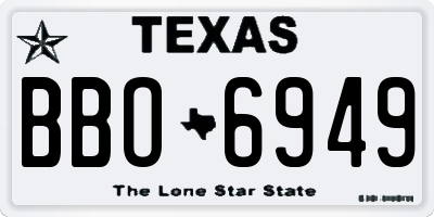 TX license plate BBO6949