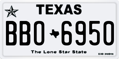 TX license plate BBO6950