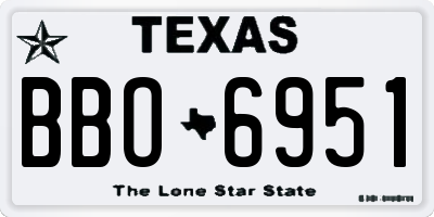 TX license plate BBO6951