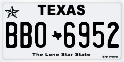 TX license plate BBO6952