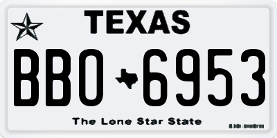 TX license plate BBO6953