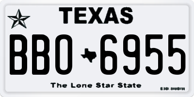 TX license plate BBO6955