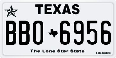 TX license plate BBO6956