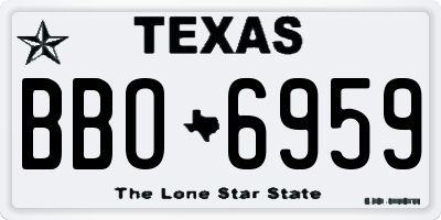 TX license plate BBO6959