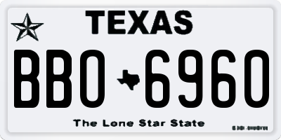 TX license plate BBO6960