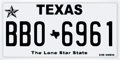 TX license plate BBO6961