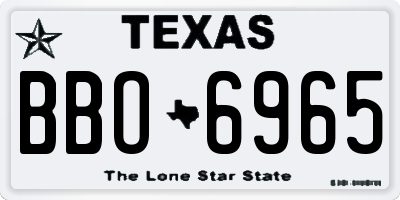 TX license plate BBO6965