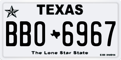 TX license plate BBO6967