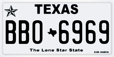 TX license plate BBO6969