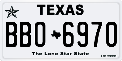 TX license plate BBO6970