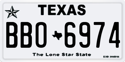 TX license plate BBO6974