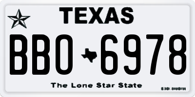 TX license plate BBO6978