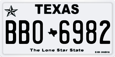 TX license plate BBO6982