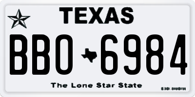 TX license plate BBO6984