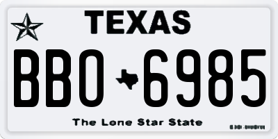 TX license plate BBO6985