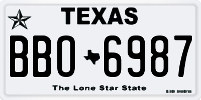 TX license plate BBO6987