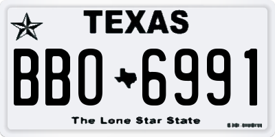 TX license plate BBO6991