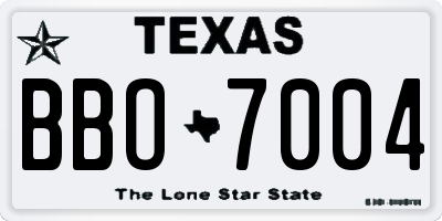 TX license plate BBO7004