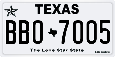 TX license plate BBO7005
