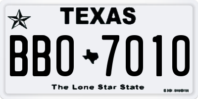 TX license plate BBO7010