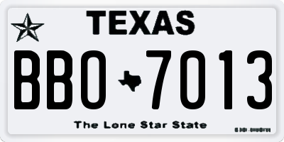 TX license plate BBO7013
