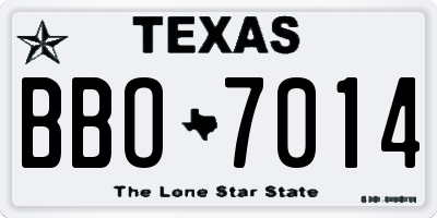 TX license plate BBO7014