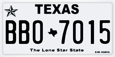 TX license plate BBO7015