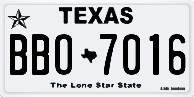 TX license plate BBO7016