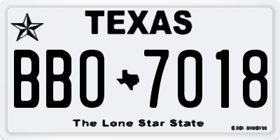 TX license plate BBO7018