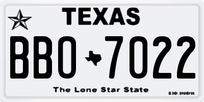 TX license plate BBO7022