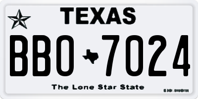 TX license plate BBO7024