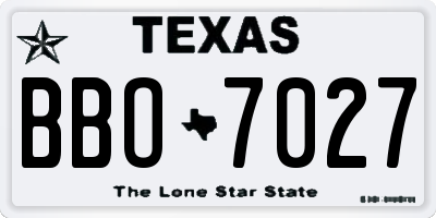 TX license plate BBO7027
