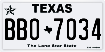 TX license plate BBO7034
