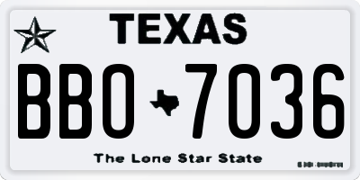 TX license plate BBO7036