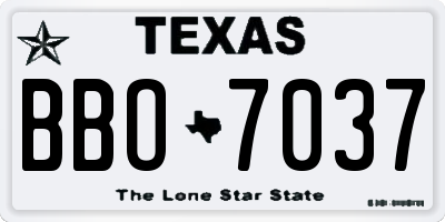 TX license plate BBO7037