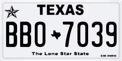 TX license plate BBO7039
