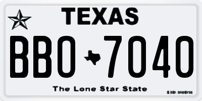 TX license plate BBO7040