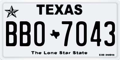 TX license plate BBO7043