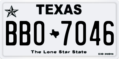 TX license plate BBO7046