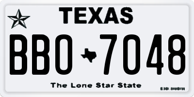 TX license plate BBO7048