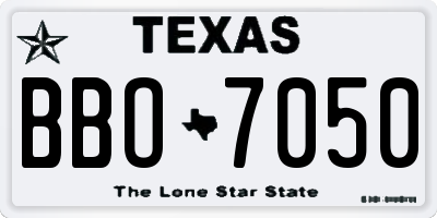 TX license plate BBO7050